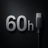 충전식 배터리, 최대 60시간 연속 동작