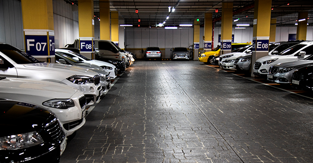 underground parking lot and machine room